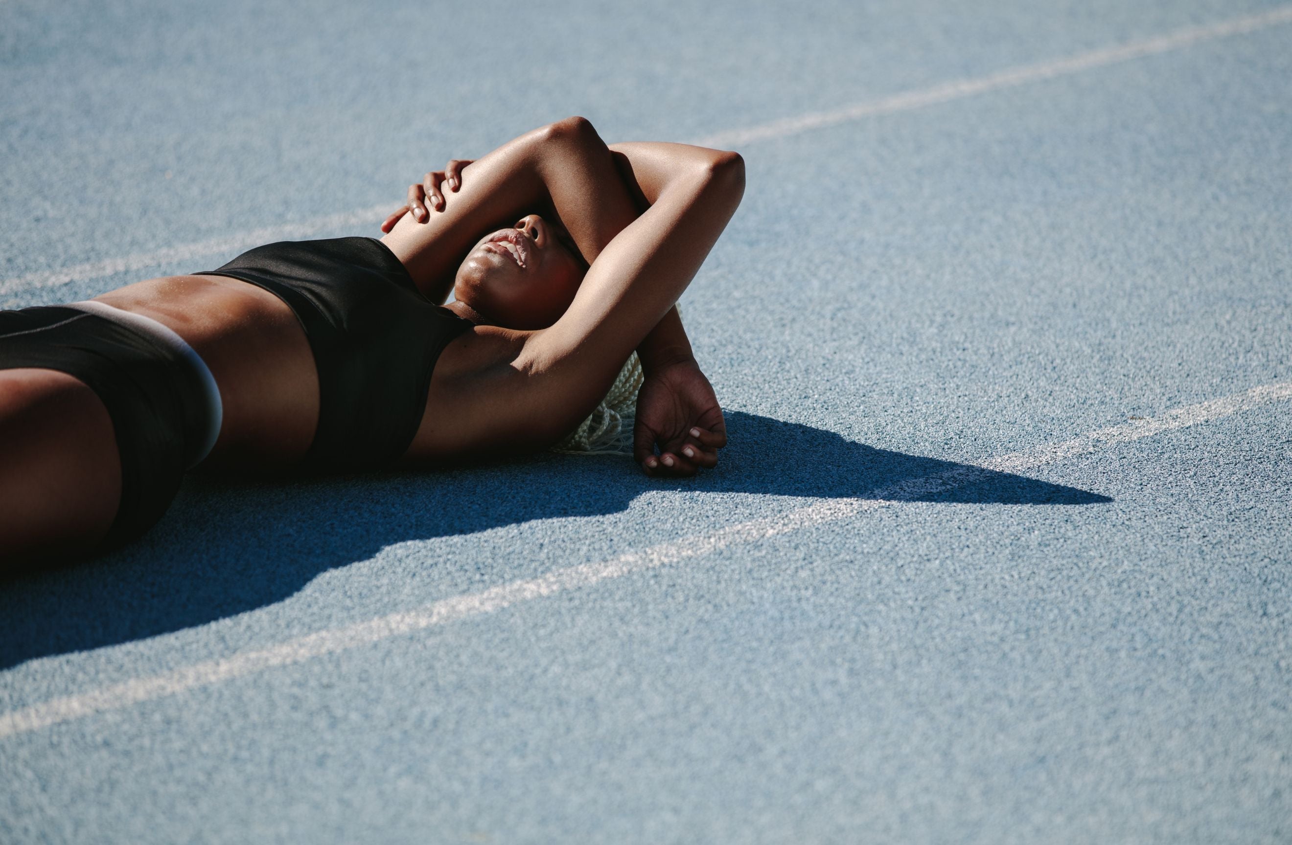 Female athlete resting