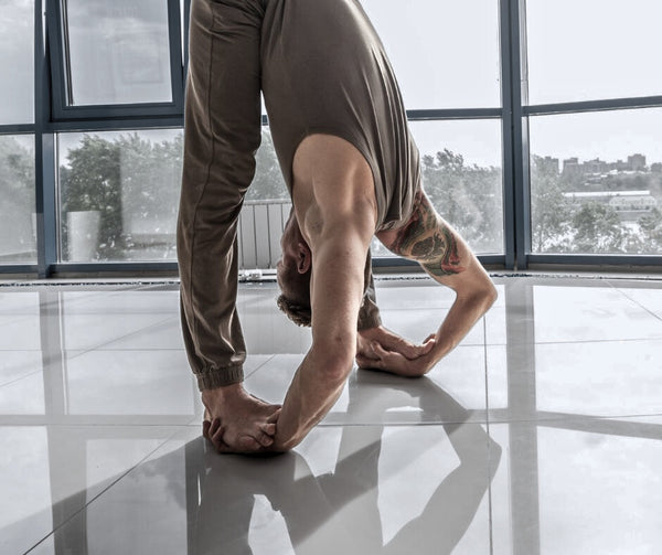 Man doing yoga stretch